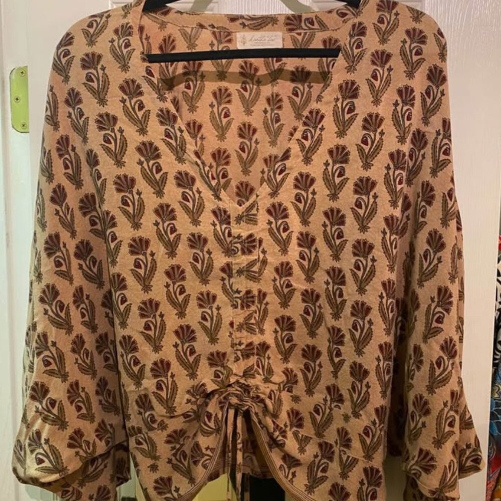 Kantha Bae Silk Butterfly Top. One Size.